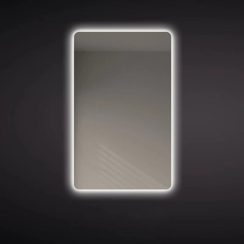 Luxury Modern Rectangle Wall Lighted Digital Led Illuminated Bath Mirror Large Frameless Smart Moisture Proof Hotel Use 60x80CM