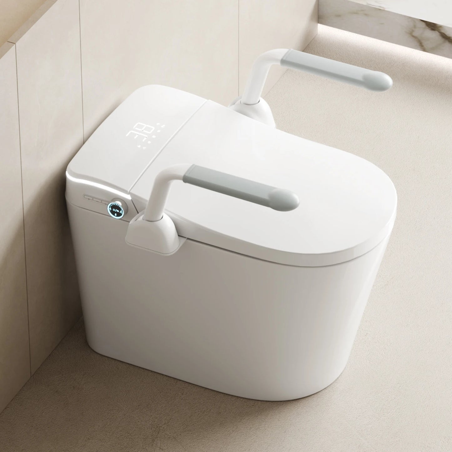 MUBI Automatic Sensor Flush Intelligent Bidet Toilet Electric Commode Smart Toilet with Handrail for Elderly
