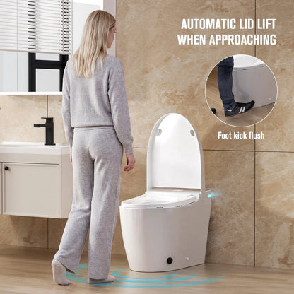 North American CUPC ETL Ceramic Floor Mounted Auto Sensor Intelligent Voice Control Bathroom One Piece Smart Toilet Commode