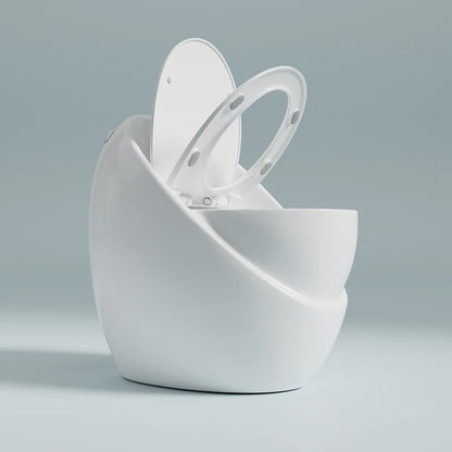 Modern White One-Piece Ceramic Floor Mounted Dual Flush Siphon Jet Flushing Bathroom Toilet Bowl S-Trap Sanitary Ware