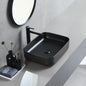 Decor Ceramic Matte Black Color Counter Top Sink Bathroom Art Rectangular Cabinet Basin
