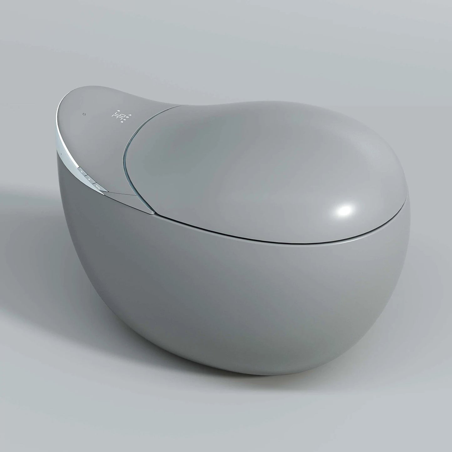 MUBI Whale Design Gray Egg Shape Intelligent One-Piece Smart Toilet with Remote Control,Auto Flush Sensor