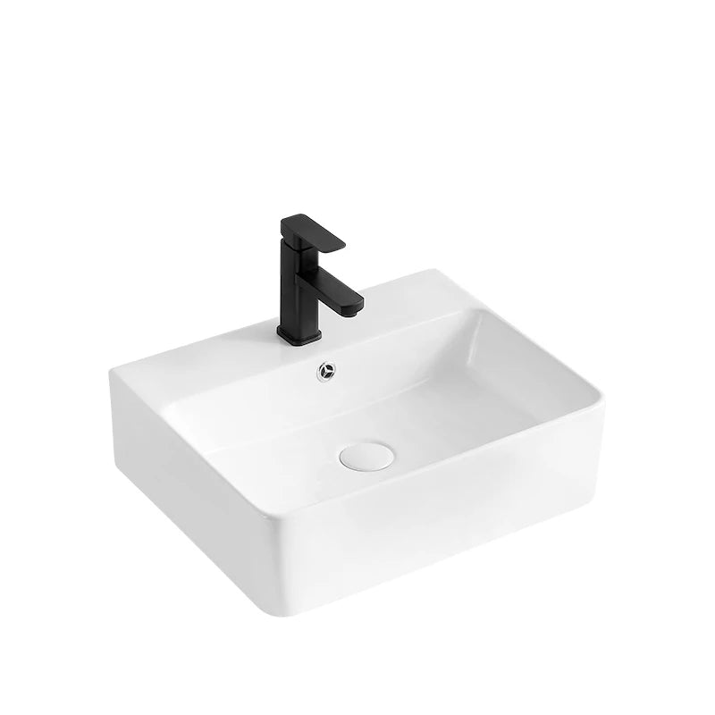 Hot Sales Modern Ceramic Art Hand Wash Basins Rectangular Vanity Countertop Sinks Single Hole Easy Clean 1 Year Bathroom