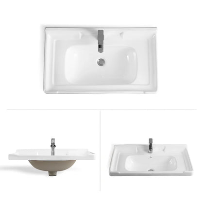Modern Solid Surface Washbasin Bathroom Cabinet Vanity Basin Ceramic Table Top Lavatory Sink for Hotel Apartment Use 2-Year