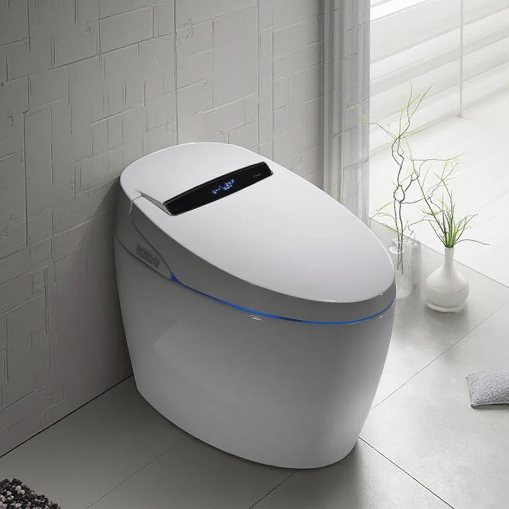 High Quality Deluxe Version Automatic Self Cleaning Ceramic Smart Toilet with Remote Control Seat Heating S-trap Drainage Bidet
