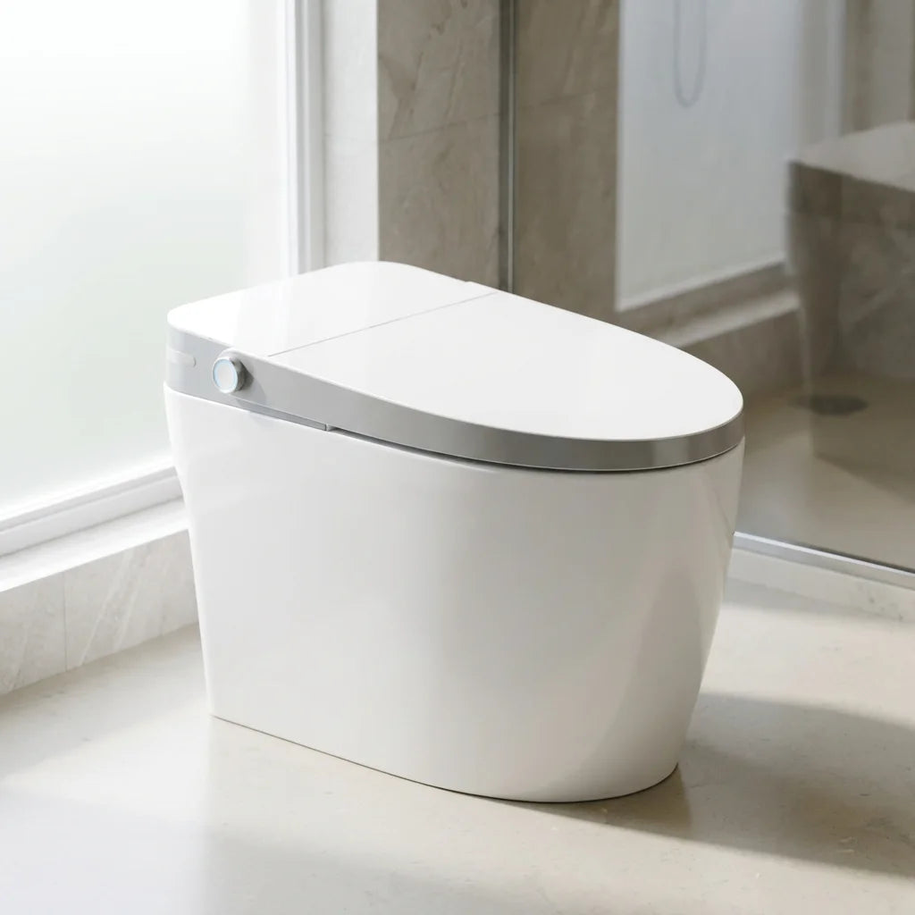 MUBI Ceramic Elongated S-trap Smart Toilet with Heated Seat Floor Mounted Automatic Bidet Sanitary Ware