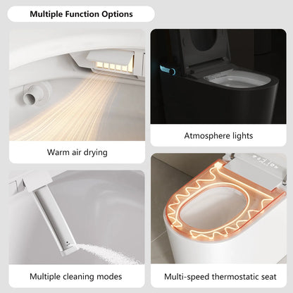 Golden and White Electric Toilet Bidet Intelligent Bathroom Ceramic Automatic Smart Toilet with Remote Control