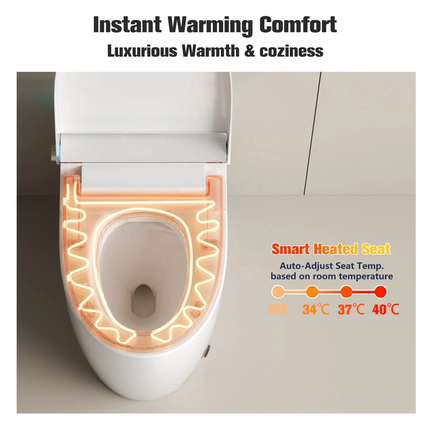 MUBI Simple Version Elongated S-trap Bathroom Smart Toilet Ceramic Sanitary WC Electric Automatic Intelligent Bidet