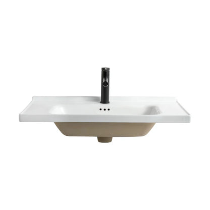 Modern White Rectangular Ceramic Porcelain Vanity Sink Cabinet Basin for Bathroom Washroom Hotel Above Counter Installation