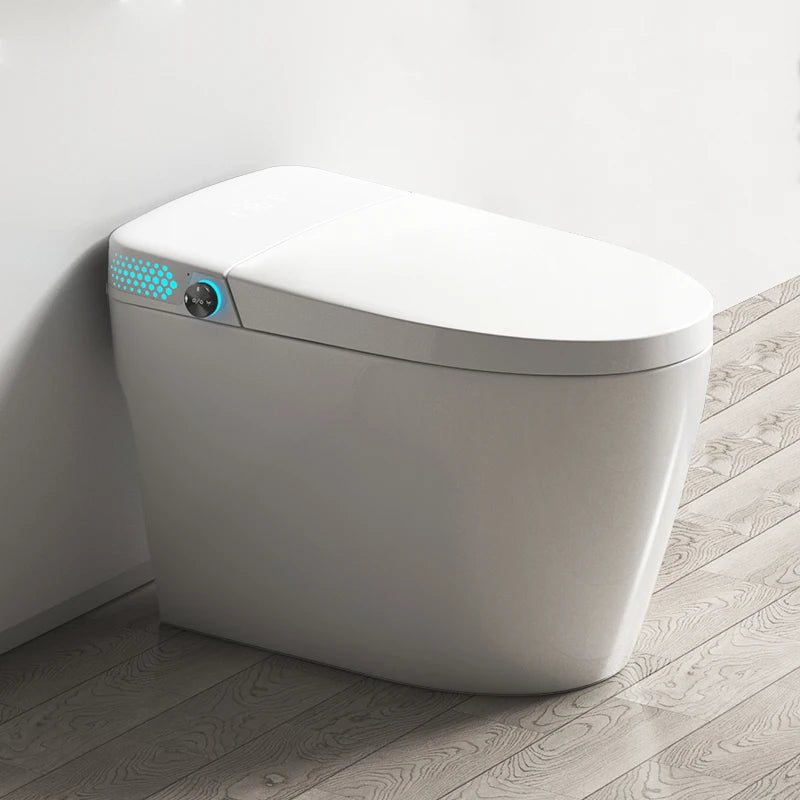 Modern Elongated Smart Toilet Remote Control Heated Seat Air Drying-Floor Mounted Ceramic S-trap 5 Year Warranty for Home Use