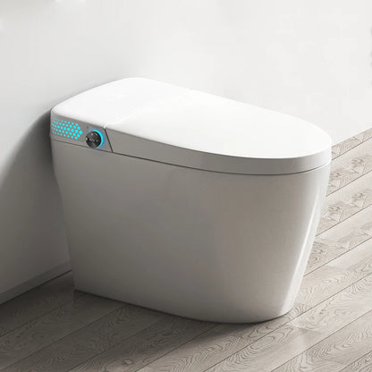 Modern Elongated Smart Toilet Remote Control Heated Seat Air Drying-Floor Mounted Ceramic S-trap 5 Year Warranty for Home Use