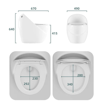 Modern White One-Piece Ceramic Floor Mounted Dual Flush Siphon Jet Flushing Bathroom Toilet Bowl S-Trap Sanitary Ware