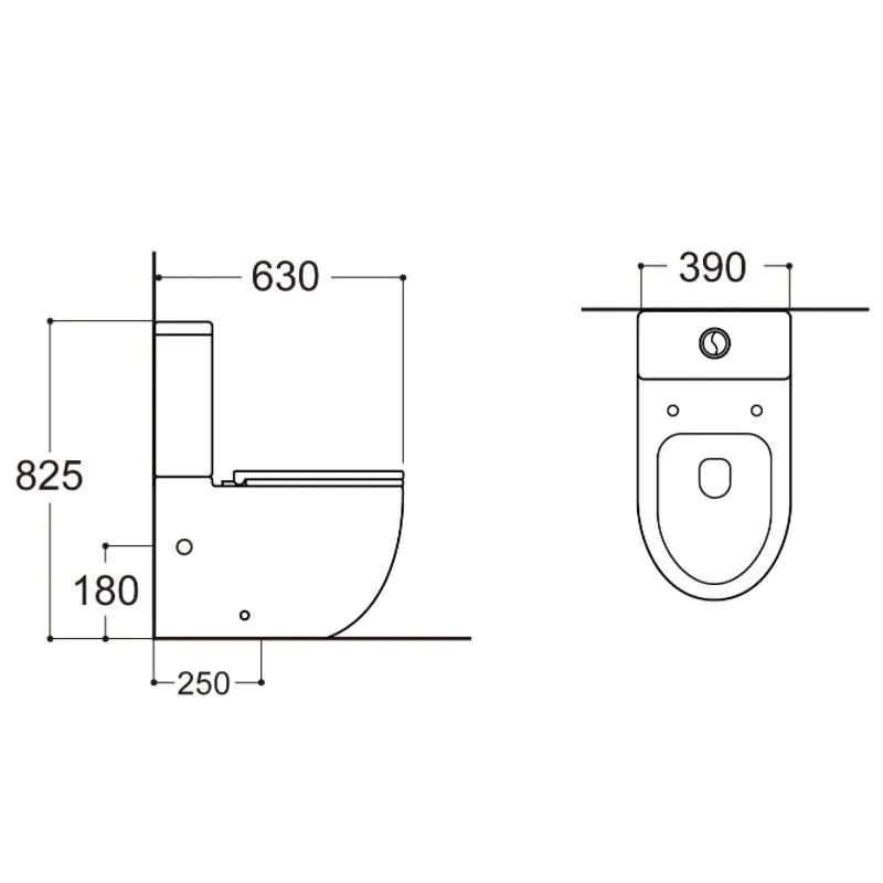 New Model Sanitary Ware Ceramic Two-Piece Bathroom Wc Rimless Cuvettes De WC Water Closet Toilet