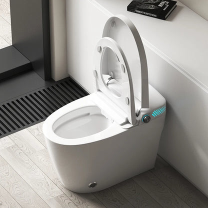 Modern Elongated Smart Toilet Remote Control Heated Seat Air Drying-Floor Mounted Ceramic S-trap 5 Year Warranty for Home Use