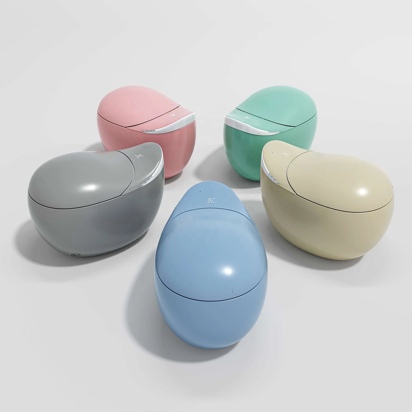 Whale Styling Design Automatic One Piece Smart Remote Control Seat Heating Elongated S-trap Bidet Seat Intelligent Toilet