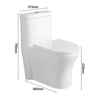 Modern One Piece Elongated Dual-Flush S-Trap Soft Close White Sanitary Ware Ceramic Toilet