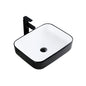 Square Bathroom Black Ceramic Round Countertop Wash Basin Bowl White Table Top Lavatory Sink