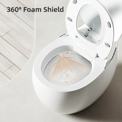 MUBI Whale Design Gray Egg Shape Intelligent One-Piece Smart Toilet with Remote Control,Auto Flush Sensor
