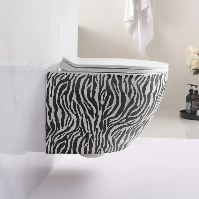 Custom Design Marbled Water Closet Wall Mounted Toilet Bowl Sink Combo Ceramic Sanitary Ware Toilet Set