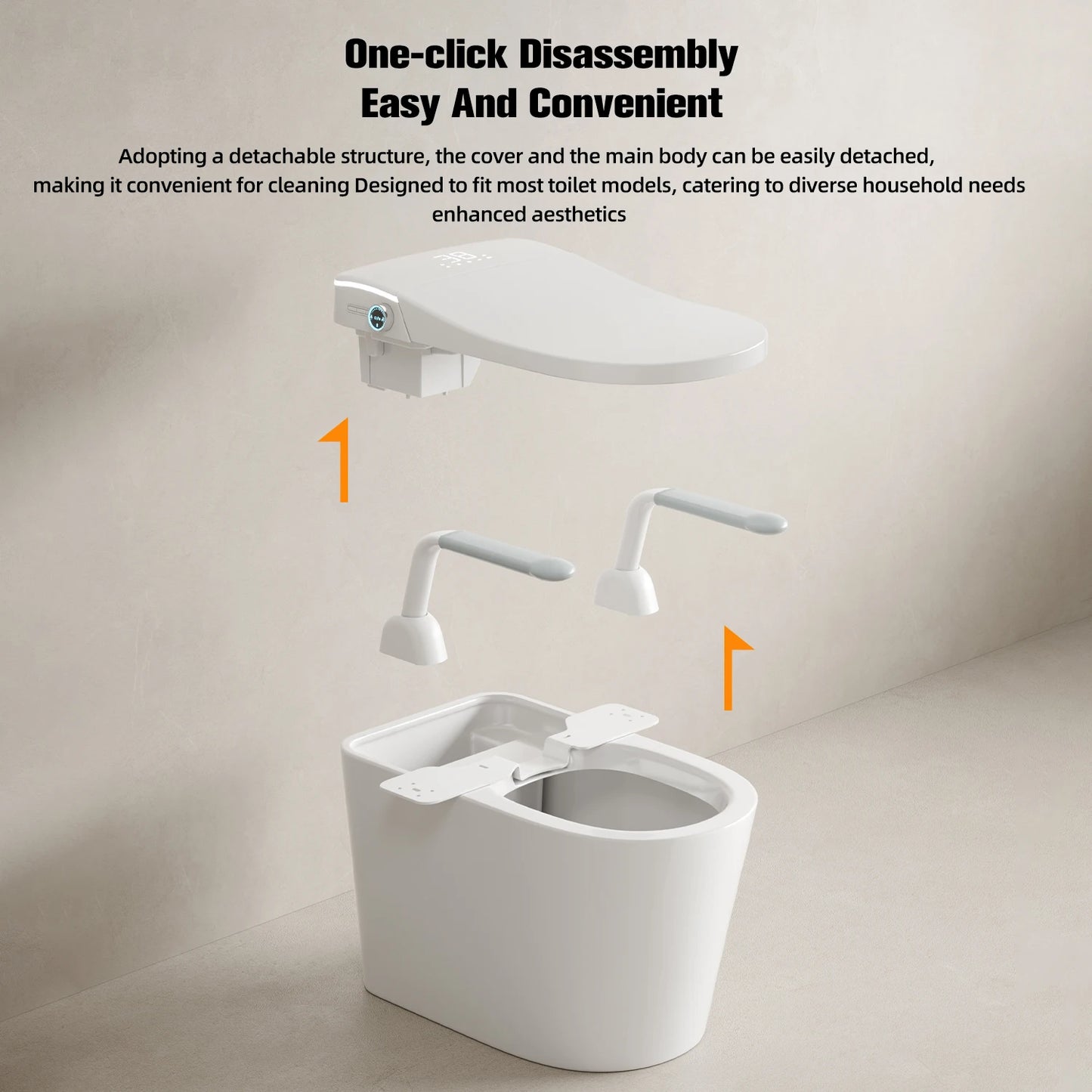 MUBI Automatic Sensor Flush Intelligent Bidet Toilet Electric Commode Smart Toilet with Handrail for Elderly
