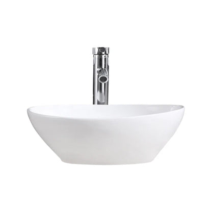Modern Hot Sale White Oval Shape Vessel Sink Table Top Bathroom Ceramic Sanitary Wares Art Wash Basin Easy Clean Top Mounted