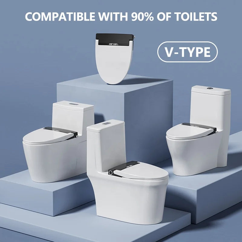 Smart Ultra-Thin Electric Bidet Toilet Seat with Heating Cleaning Remote Control Plastic Elongated Seat Modern Design