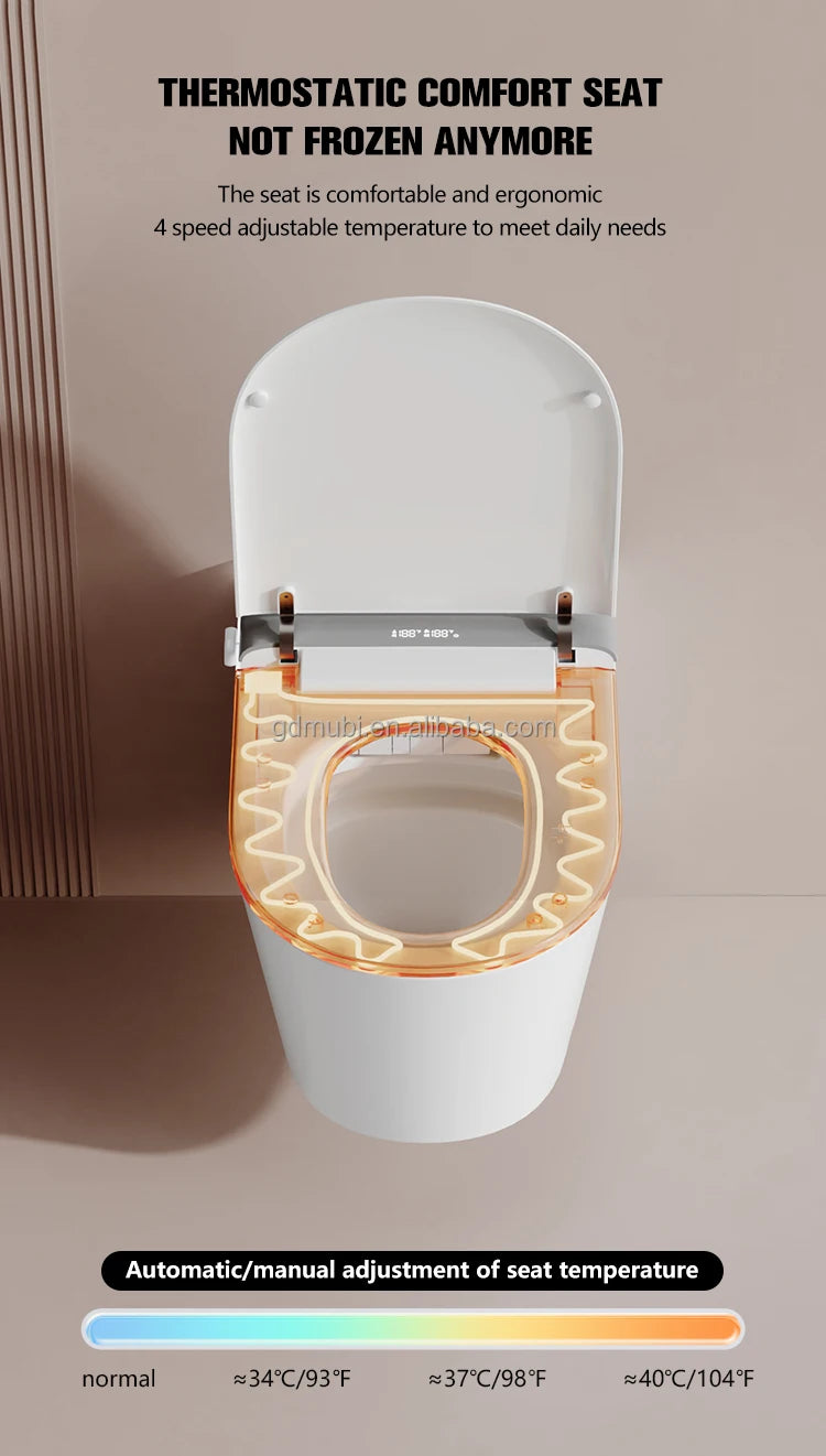 MUBI Wall Mounted Suspended Smart Toilet Bidet P Trap Automatic WC Intelligent Wall Hung Smart Toilet Bowl with Remote Control