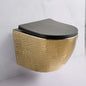 Hot Sale Bathroom Floating Porcelain Gold Toilet WC Sanitary Ware P Trap Dual Flush Toilet With Hidden Tank