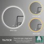 70cm Adjustable Color Temperature Modern Illuminated Bathroom Mirror LED Moisture Proof Smart Mirror for Hotel Home Graphic