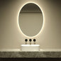 Oval Shaped Modern Intelligent Wall Mounted LED Smart Mirror Silver Lenses 3000-6000K Light Customizable 2-Year Warranty