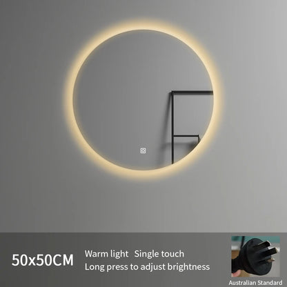 European Standard Modern Illuminated Adjustable LED Bath Round Mirror Hotel Wall-Mounted Smart Mirror