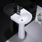 Cheap Price Modern Small Size Back to Wall Free Stand Ceramic Full Pedestal Round Basin Bathroom Sink