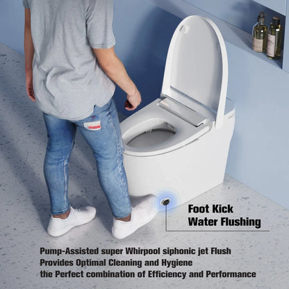 Simple Version Smart Bathroom Electric Bidet Toilet Bowl Ceramic Sanitary WC S-trap Heated Seat Night Light Toilet