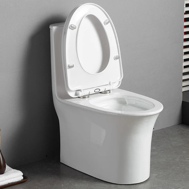Hot Sale Modern Style Bathroom One Piece Porcelain Dual Flush Toilet Hotel Bathroom Home Floor Mounted Toilet