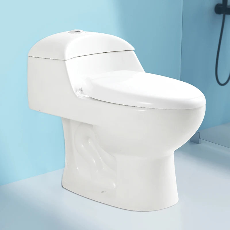 Popular Modern Dual-Flush Floor Mounted Low Water Tank Small One Piece Ceramic Toilet with Siphon Jet Flushing