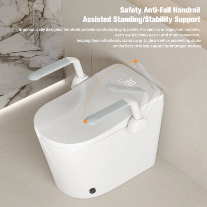 MUBI Automatic Sensor Flush Intelligent Bidet Toilet Electric Commode Smart Toilet with Handrail for Elderly