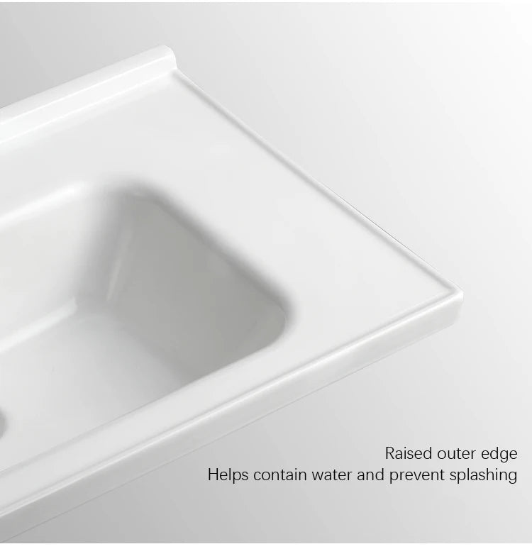 Modern White Rectangular Ceramic Porcelain Vanity Sink Cabinet Basin for Bathroom Washroom Hotel Above Counter Installation