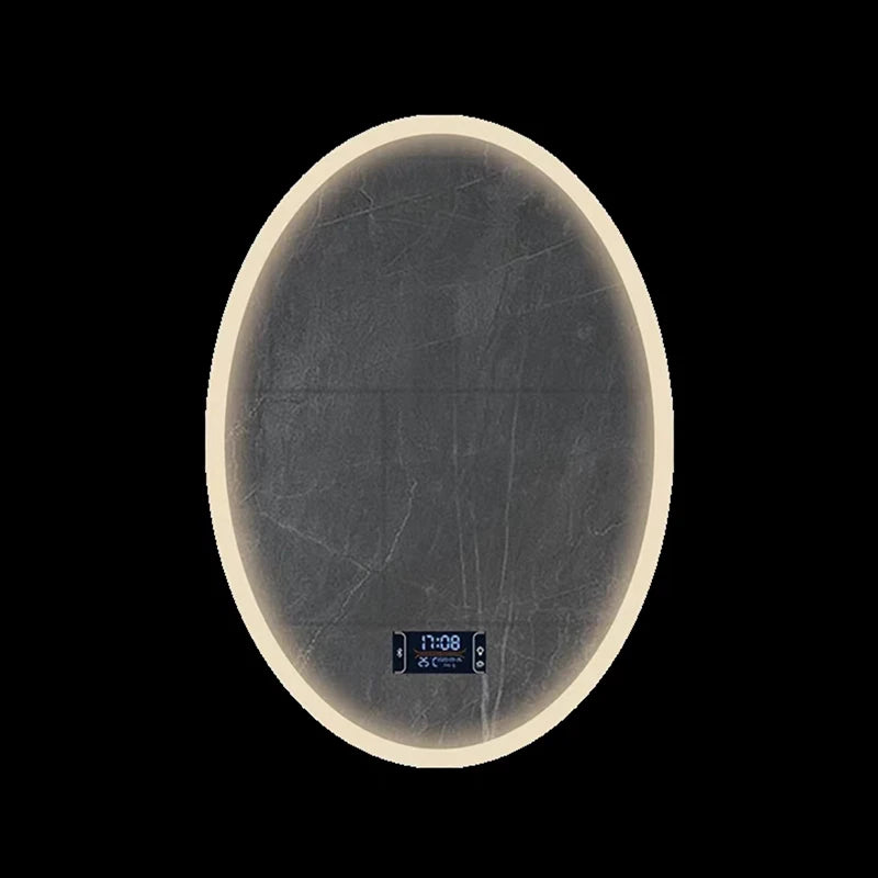 Anti Fog Sensor Touch Oval Led Shower Mirror Intelligent Modern Bath Wall Smart Mirror for Bedroom