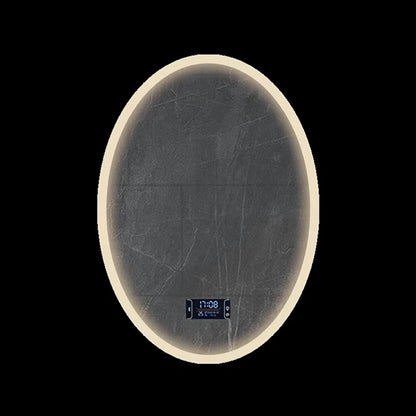 Anti Fog Sensor Touch Oval Led Shower Mirror Intelligent Modern Bath Wall Smart Mirror for Bedroom