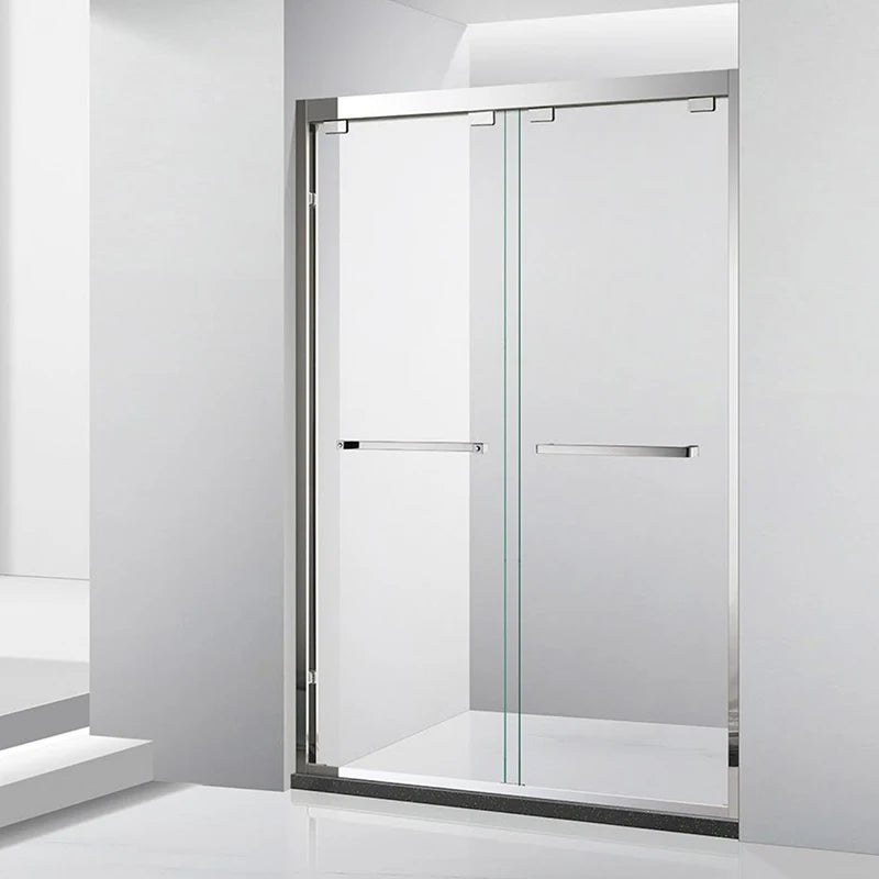 MUBI Custom Size Modern Hotel Bathroom Shower Enclosure Triple Brushed Stainless Steel Tempered Glass Sliding Double Door