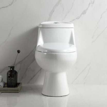 Cheap White Modern Dual-Flush S-Trap One Piece Ceramic Toilet Bowl with Soft Close Toilet Seat