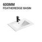 Modern Thin Edge White Ceramic Rectangular Bathroom Cabinet Vanity Sink with Hotel Application