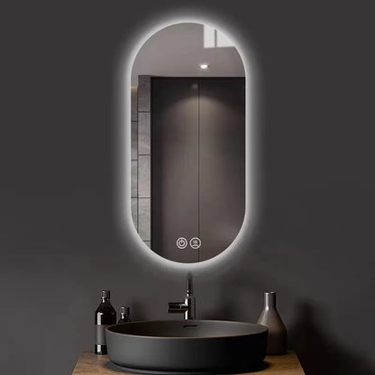 Modern Oval Intelligent Bathroom Anti Fog Wall Mounted Led Backlit or Front Light Vanity Smart Mirror with Light