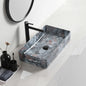 High Quality Bathroom Grey Rectangular Marbled Easy Clean Modern Ceramic Top Mounted Counter Top Sink Wash Basin