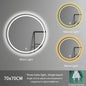 70cm Adjustable Color Temperature Modern Illuminated Bathroom Mirror LED Moisture Proof Smart Mirror for Hotel Home Graphic