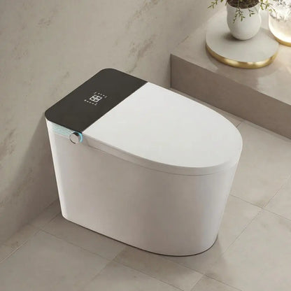 Deluxe Sanitary Ware for Hotel Bathroom Automatic Cover Concealed Tank Remote Control S-trap Dual-Flush Intelligent Smart Toilet
