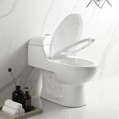 Popular Modern Dual-Flush Floor Mounted Low Water Tank Small One Piece Ceramic Toilet with Siphon Jet Flushing