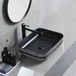 Decor Ceramic Matte Black Color Counter Top Sink Bathroom Art Rectangular Cabinet Basin
