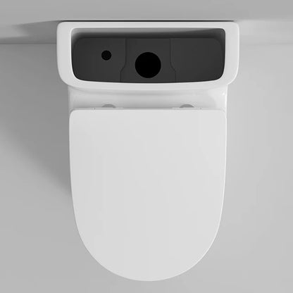 New Design White Elongated Modern S-Trap Floor Mounted Ceramic WC Dual Flush Bathroom Sanitary Ware One Piece Toilet