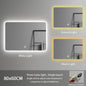 80*60 Rectangle Led Spiegel Illuminated Frameless Smart Adjustable Color Temperature Moisture Proof Bathroom Hotel Use Mirror